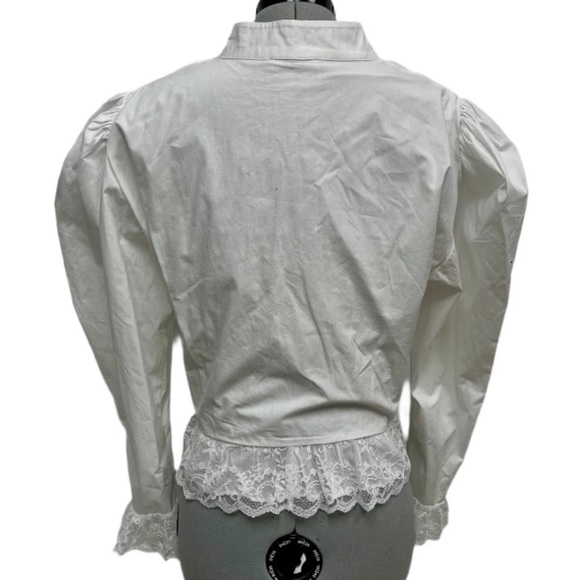 NWOT Batsheva 6 Grace Blouse White 
Victorian Cottagecore Prairie Lace Poplin - Picture 4 of 11